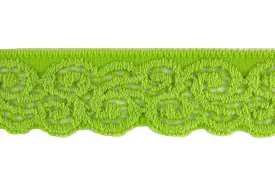 1 1/4" Green Arabesque Stretch Edging Lace