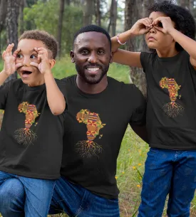 1sttheworld T-Shirt - Cool Africa Map. Traditional Kente Cloth Roots T-Shirt Black A35