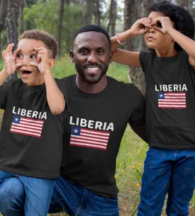 1sttheworld T-Shirt - Cool Liberia Flag Pride T-Shirt Black A35