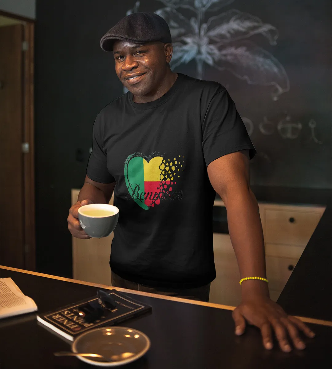 1sttheworld T-Shirt - Drapeau Bénin Flag T-Shirt Black A35