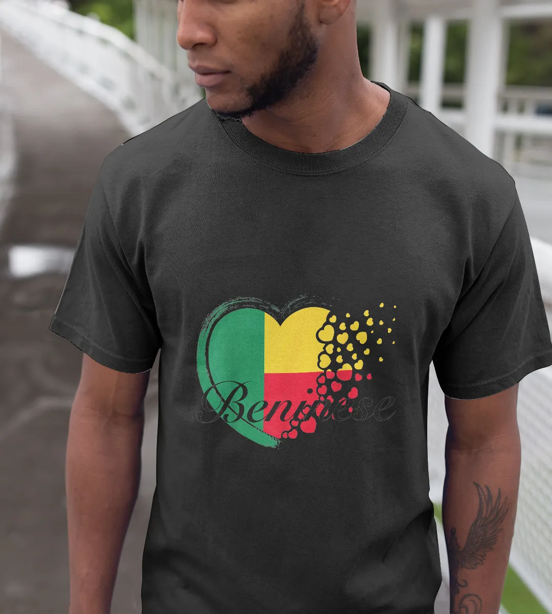 1sttheworld T-Shirt - Drapeau Bénin Flag T-Shirt Black A35