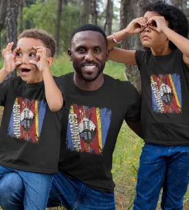 1sttheworld T-Shirt - Eswatini Flag Vintage Distressed T-Shirt Black A35
