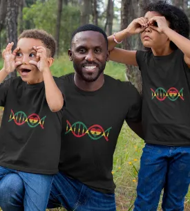 1sttheworld T-Shirt - Ghana DNA Genetic African Roots T-Shirt Black A35