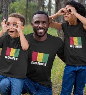 1sttheworld T-Shirt - Guinée Flag Grunge Vintage T-Shirt Black A35