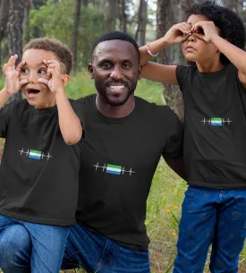 1sttheworld T-Shirt - Heartbeat Sierra Leone Flag T-Shirt Black A35