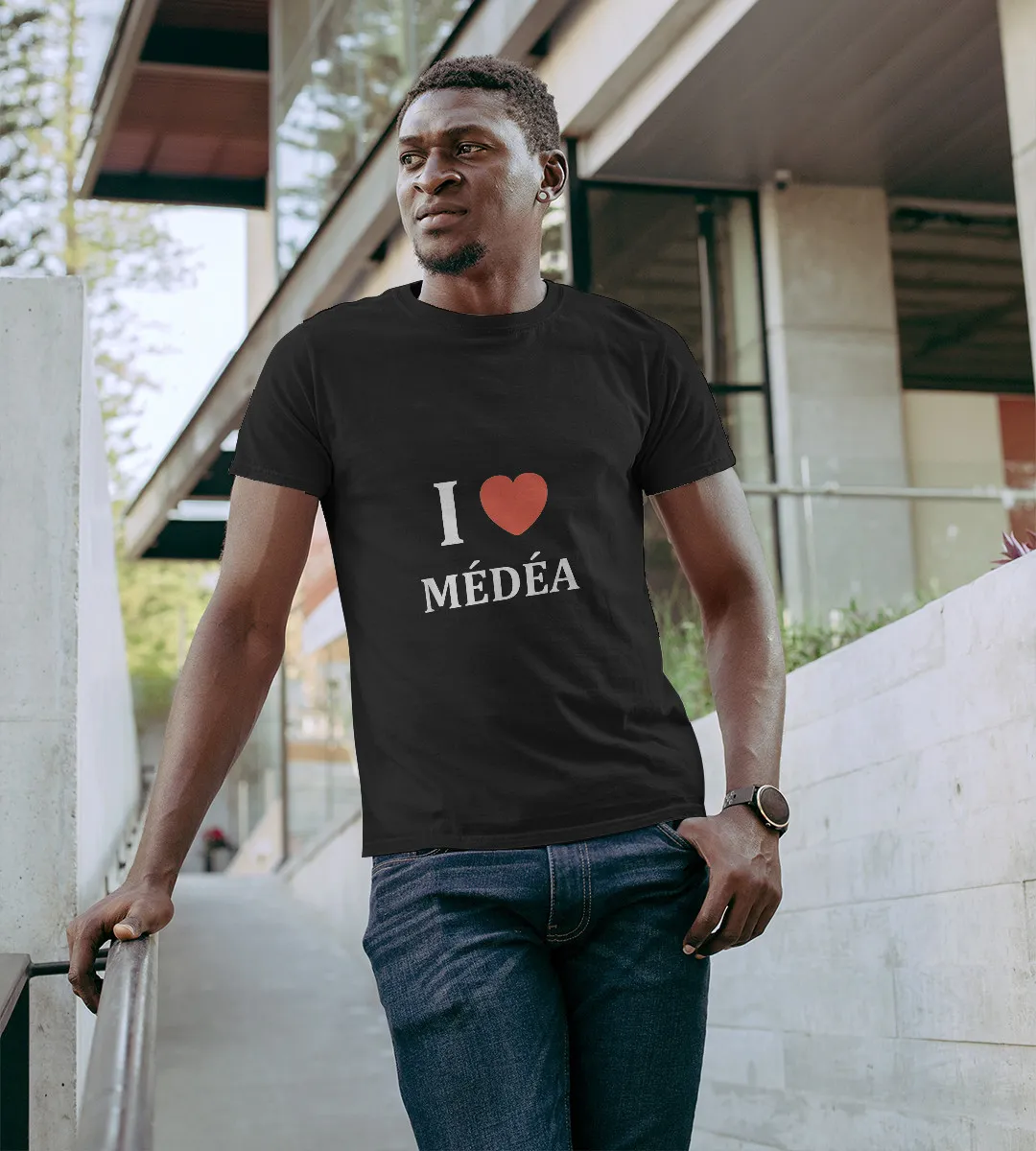 1sttheworld T-Shirt - Humour ville Médéa Algérie ville I love T-Shirt Black A35