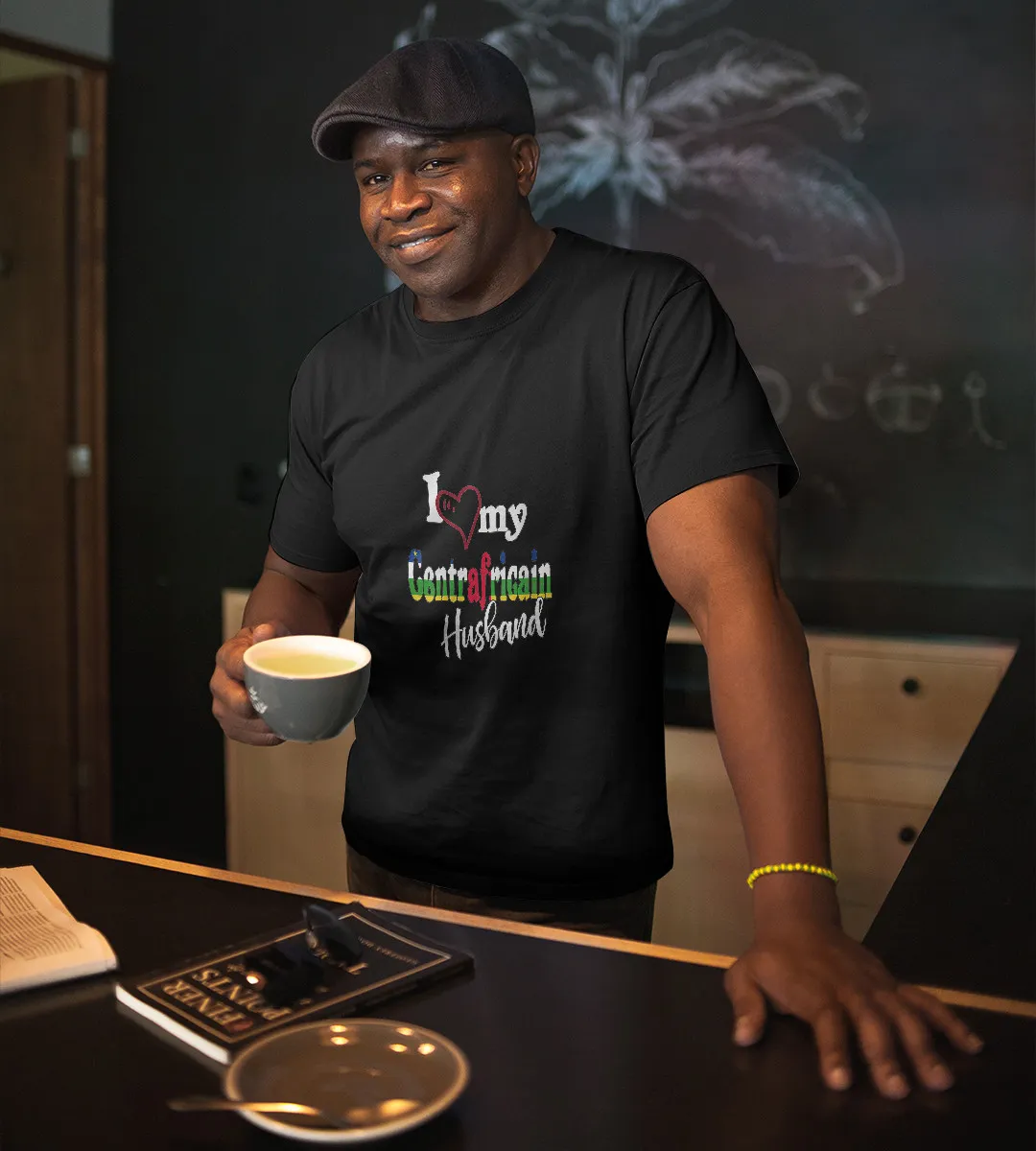 1sttheworld T-Shirt - I Love My Centrafricain Husband T-Shirt Black A35