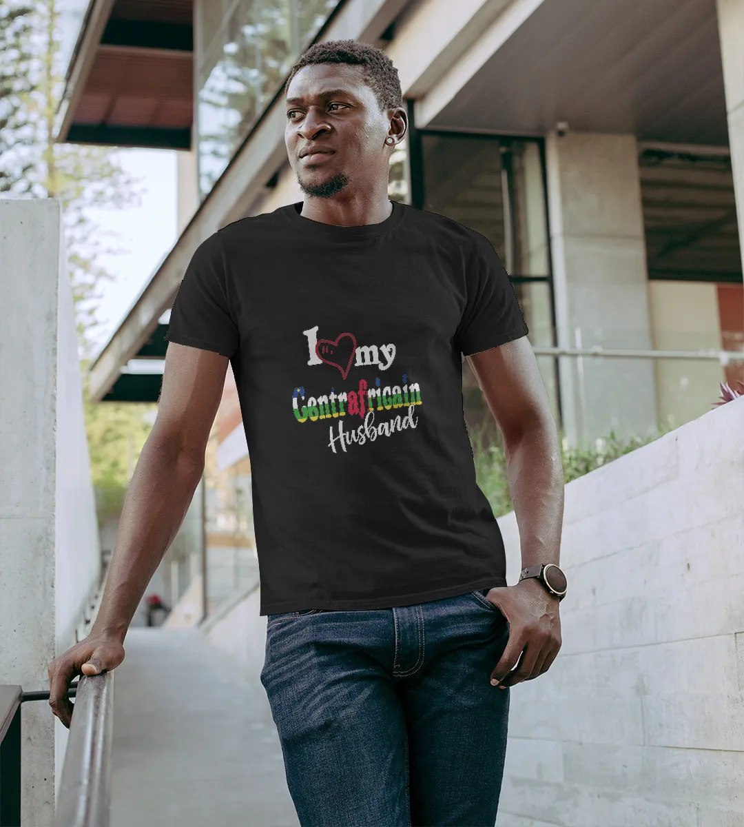 1sttheworld T-Shirt - I Love My Centrafricain Husband T-Shirt Black A35