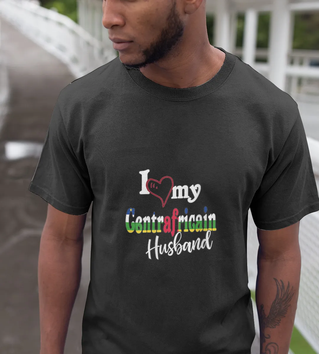1sttheworld T-Shirt - I Love My Centrafricain Husband T-Shirt Black A35