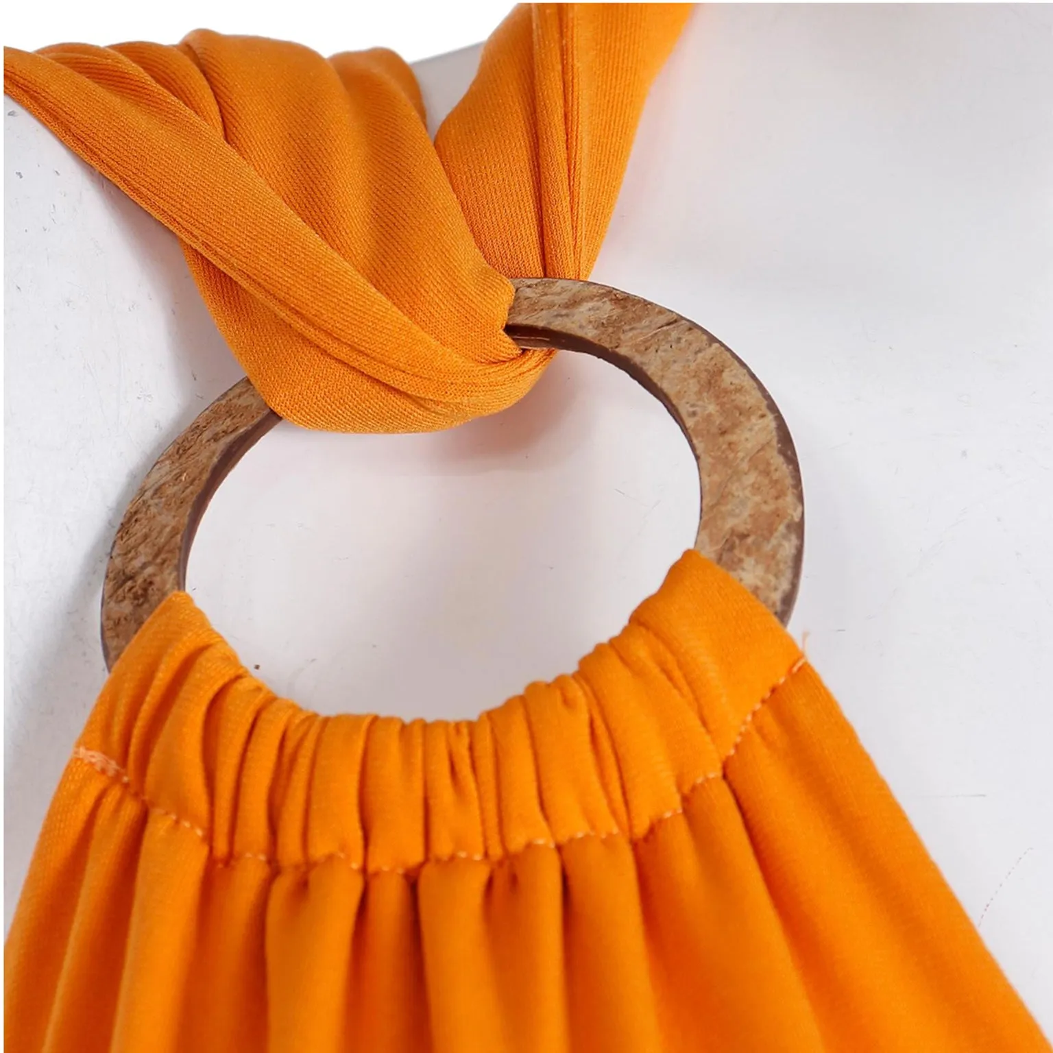 2000s Gianni Versace Deadstock Tangerine Orange Asymmetrical Dress w Tag