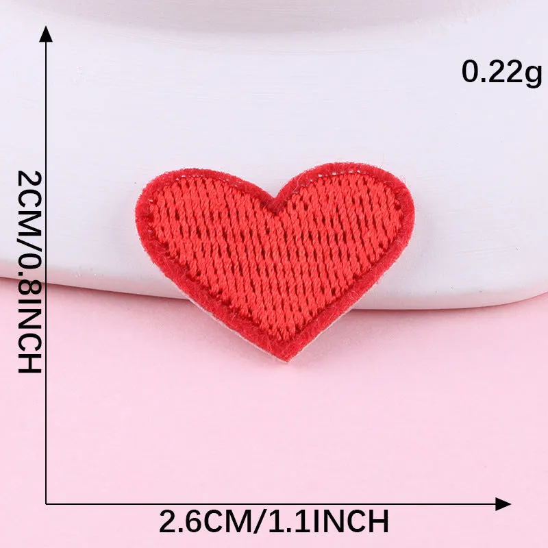 20Pack Multicolor Heart Iron On Patches for Clothing Jackets Backpacks