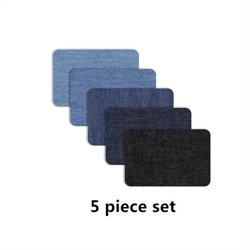 5pcs Iron On Denim Patches Kit for Clothing Repair