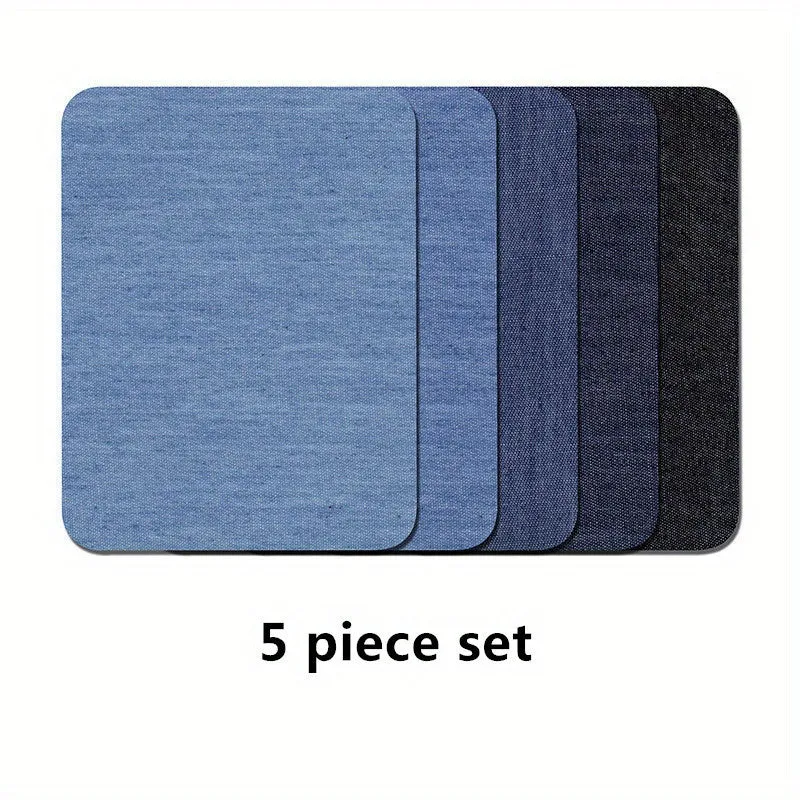 5pcs Iron On Denim Patches Kit for Clothing Repair