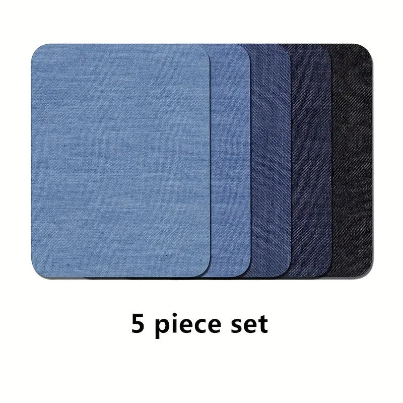 5pcs Iron On Denim Patches Kit for Clothing Repair
