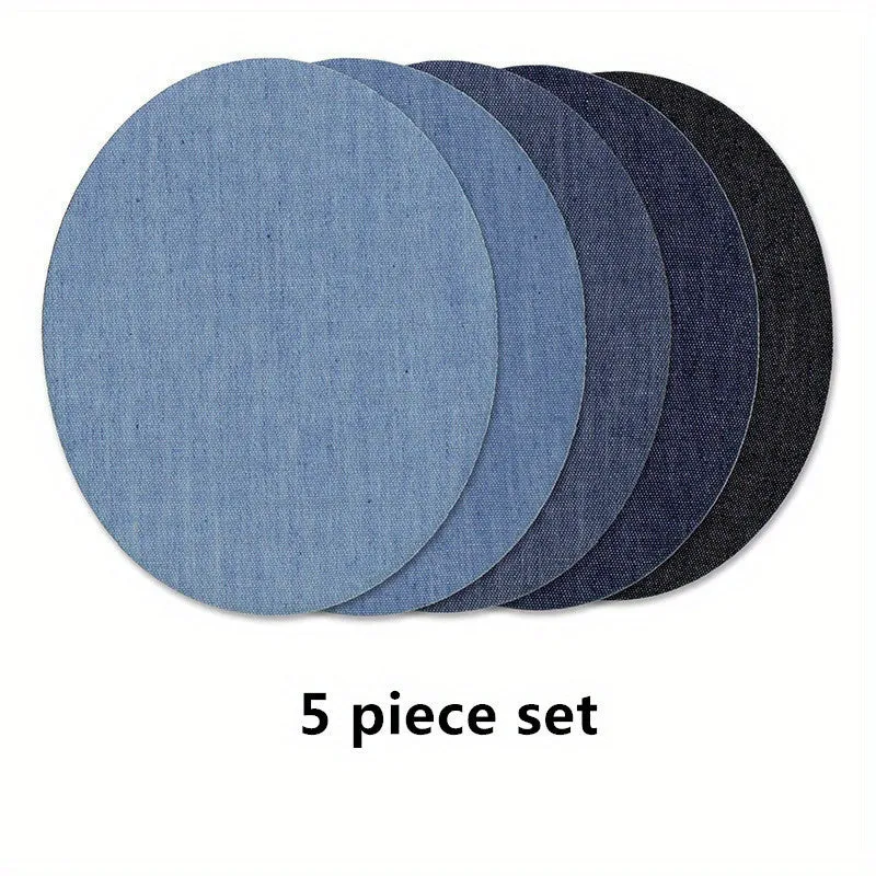 5pcs Iron On Denim Patches Kit for Clothing Repair