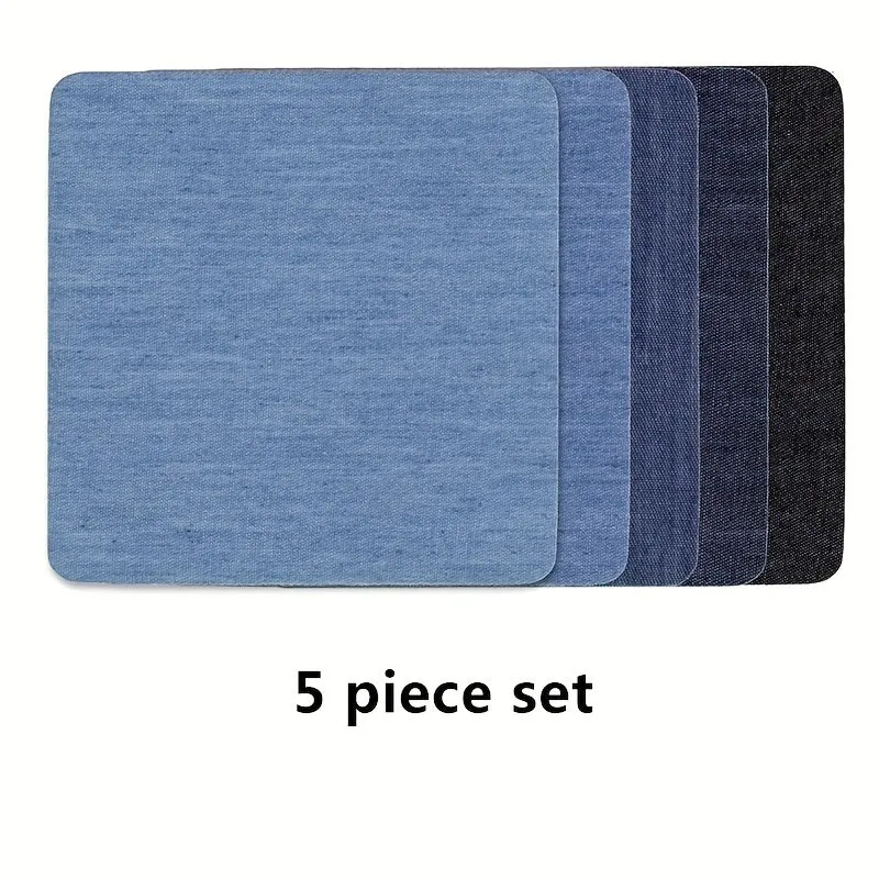 5pcs Iron On Denim Patches Kit for Clothing Repair