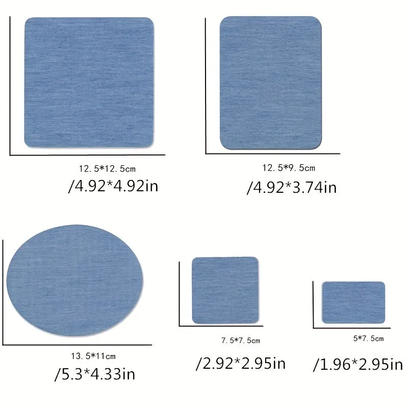 5pcs Iron On Denim Patches Kit for Clothing Repair