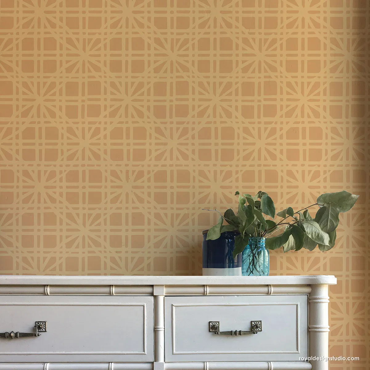 Alden Modern Texture Wall Pattern Stencil