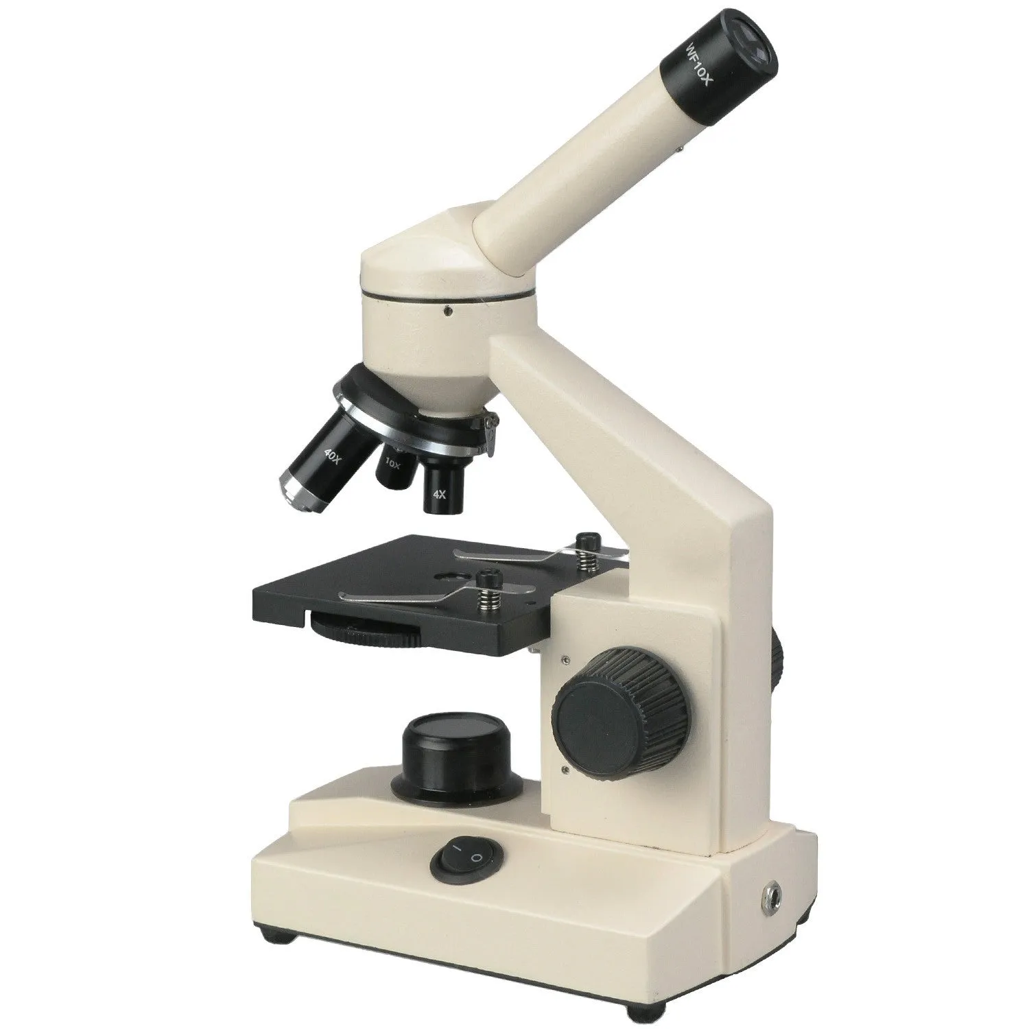 AmScope M100 Series All-Metal All Optical Glass Lens Student Biological Field Monocular Compound Microscope 40X-1000X Magnification with LED light