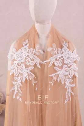 Best Cotton Corded Clear Sequin Flower Lace Appliques Online