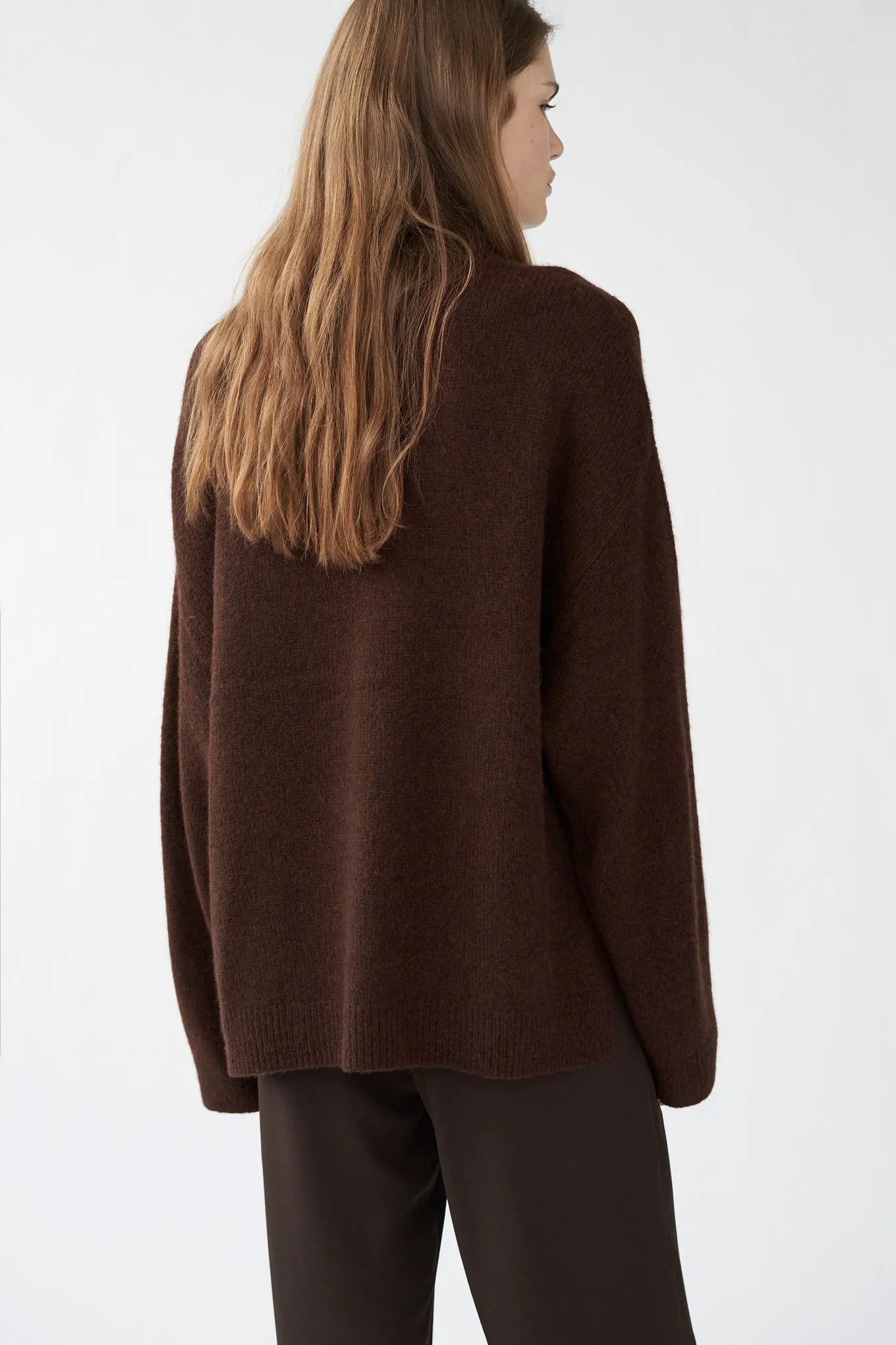 BEZ CREW KNIT - AMERICANO -  SILK/CASHMERE