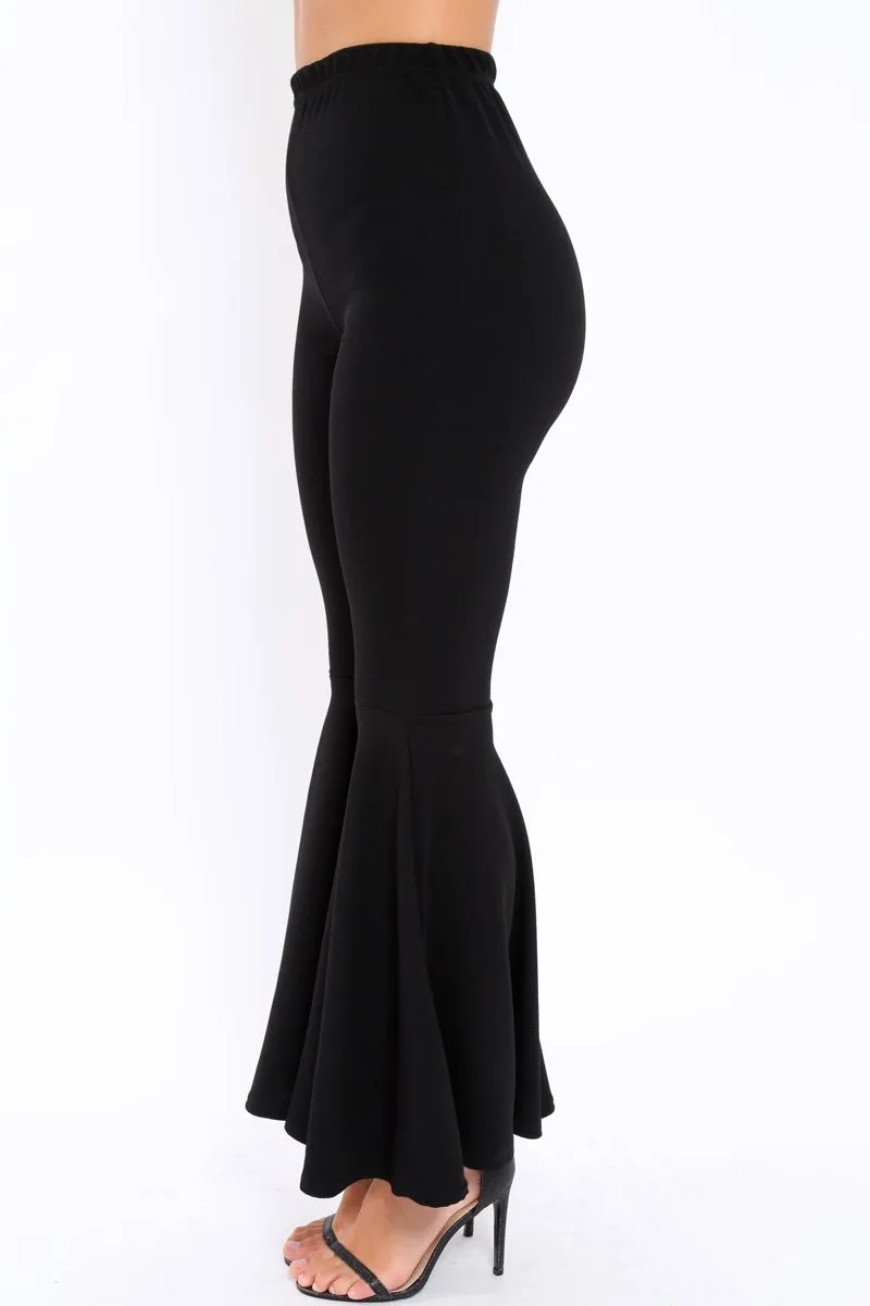 Black Extreme Flare Trousers - Becki