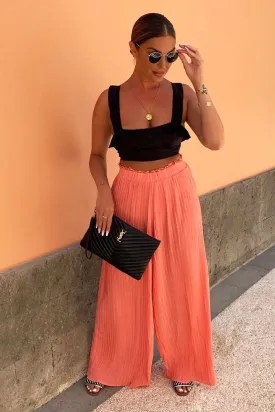 Black Satin Frill Detail Cup Style Crop Top - Elani