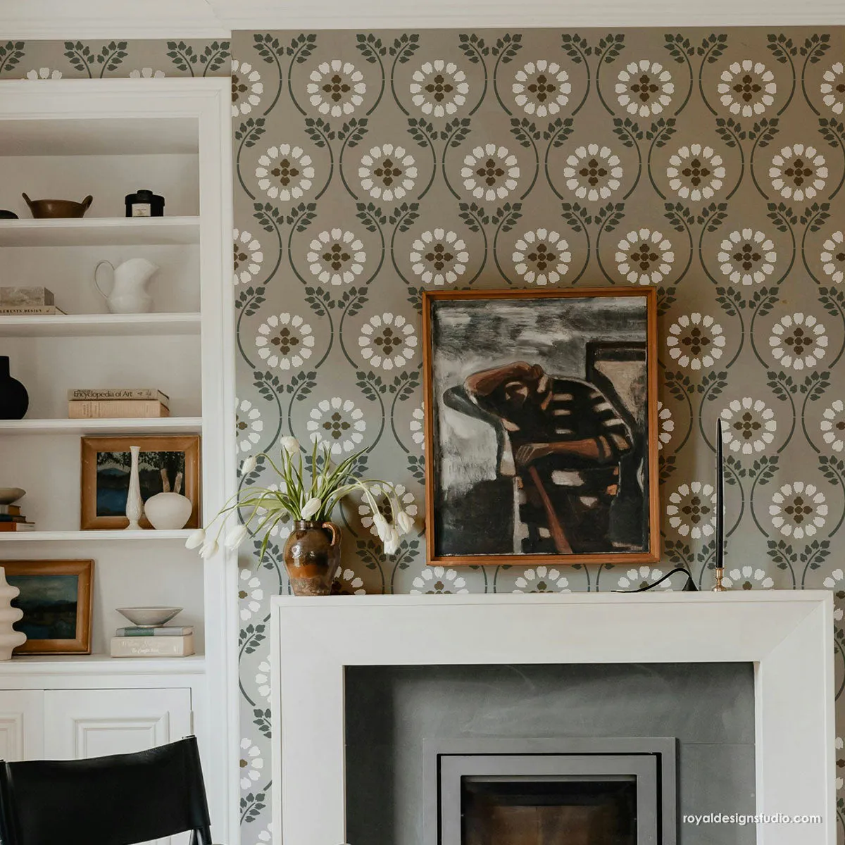 Charlotte Country Floral Trellis Stencil for Walls