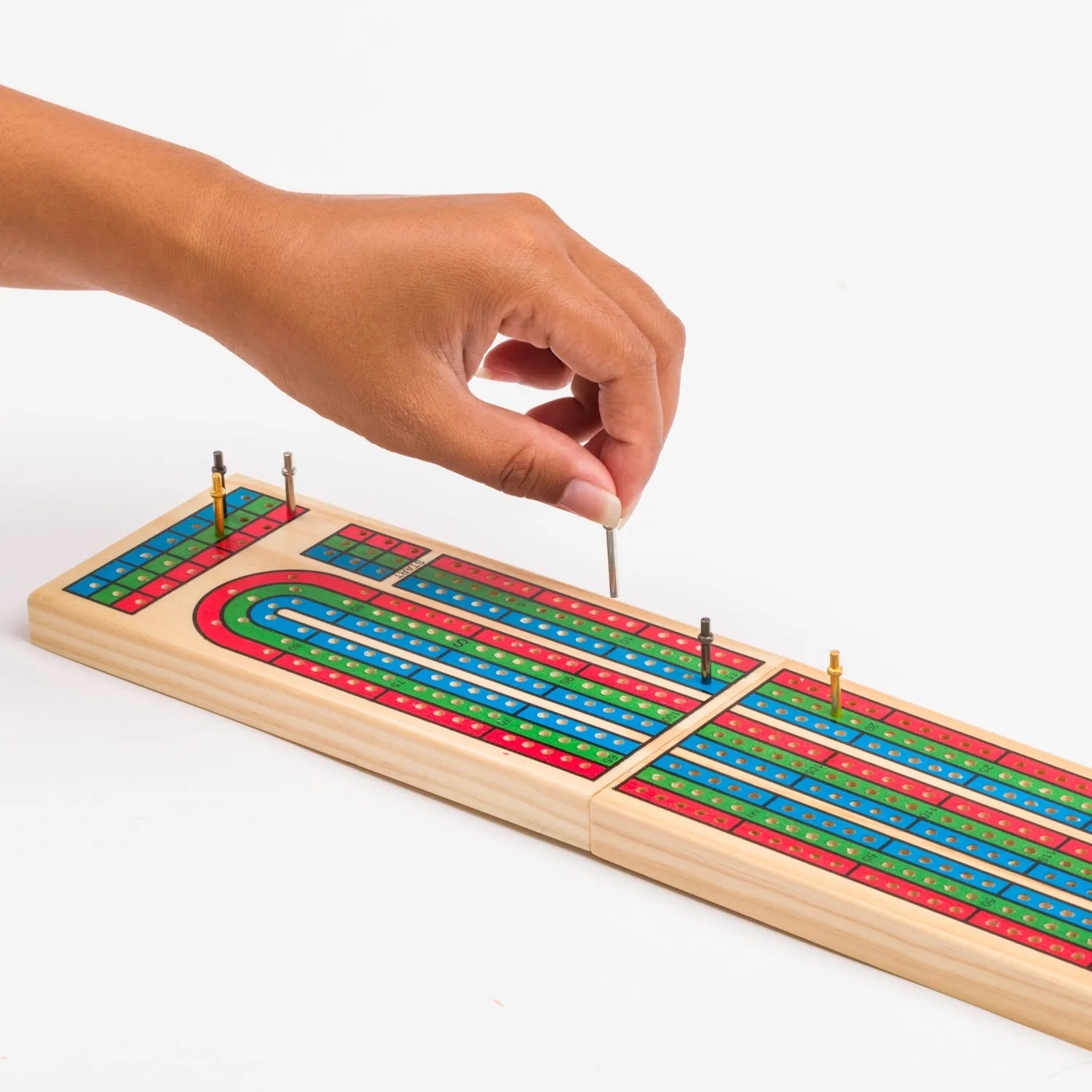 Cribbage Board and Playing Cards (Includes metal pegs)