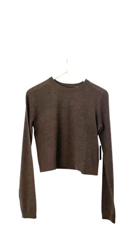 Cropped Tissue Cashmere All Thumbs Sweater Porcini