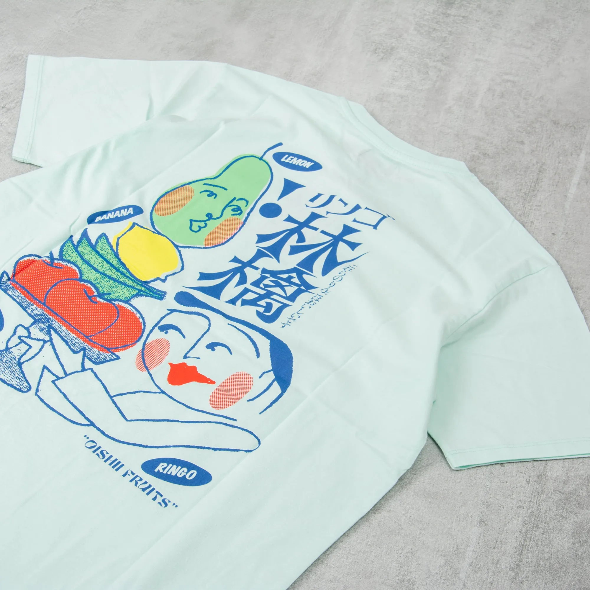 Edwin Ringo Oishii Tee - Bleached Aqua