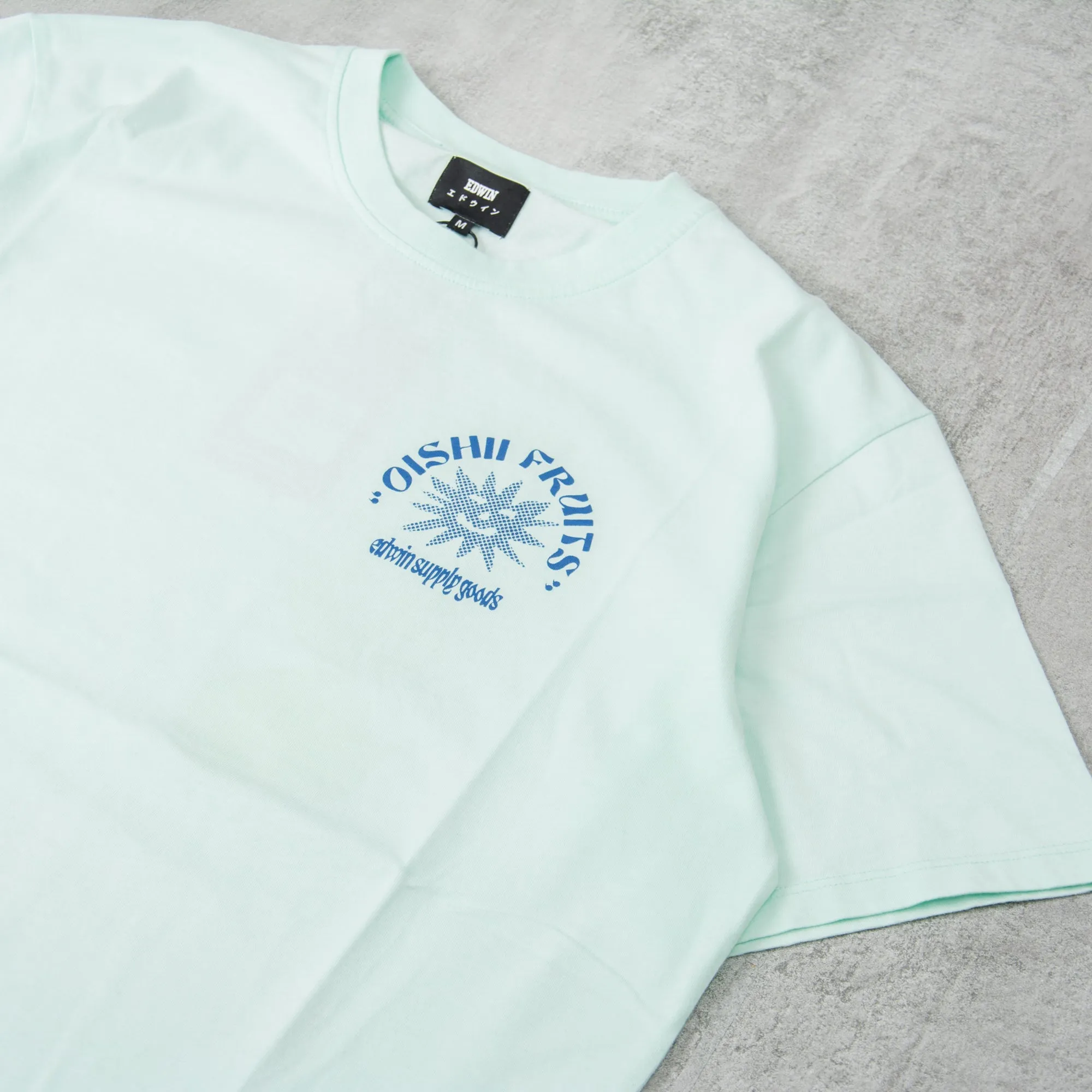 Edwin Ringo Oishii Tee - Bleached Aqua