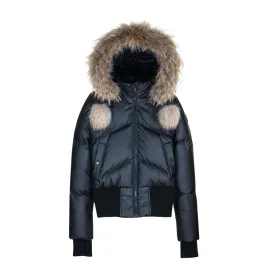 ELLABEE BLACK RACCOON FUR DOWN TEEN COAT