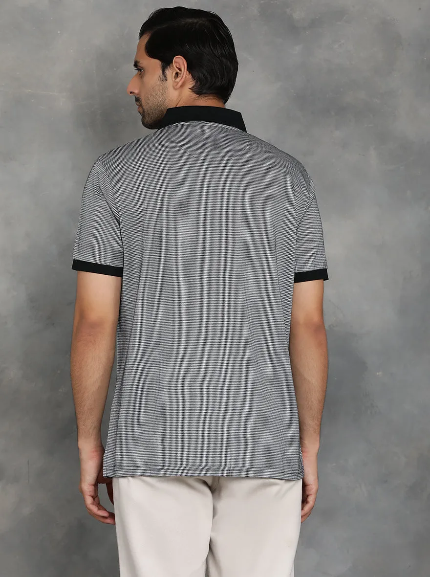 Grey Solid Regular Fit Polo T-Shirt | JadeBlue
