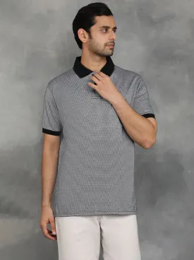 Grey Solid Regular Fit Polo T-Shirt | JadeBlue