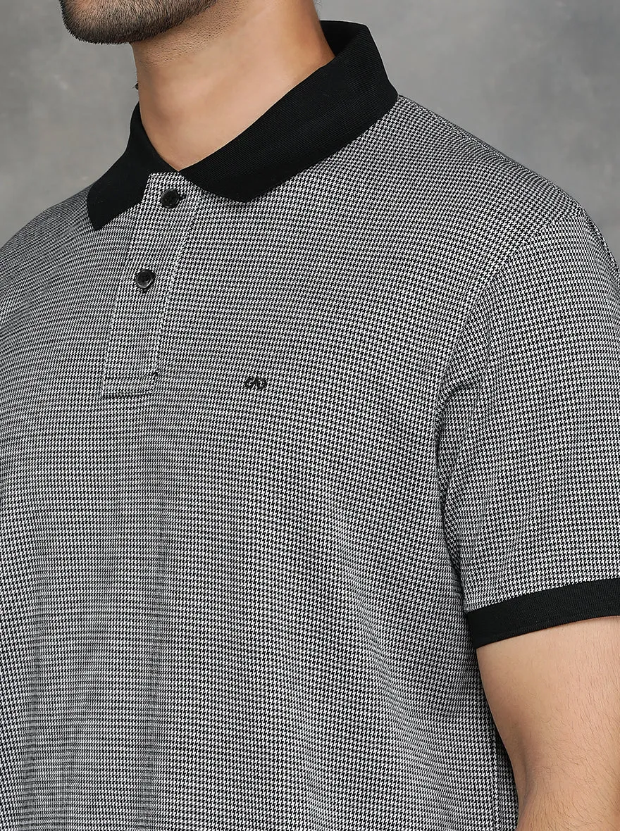 Grey Solid Regular Fit Polo T-Shirt | JadeBlue