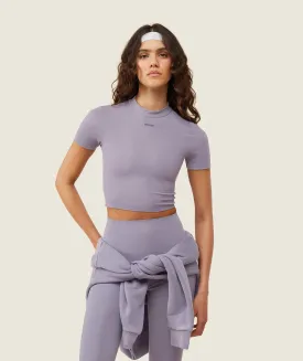 Gymshark everywear Cropped Active Tee - Fog Purple