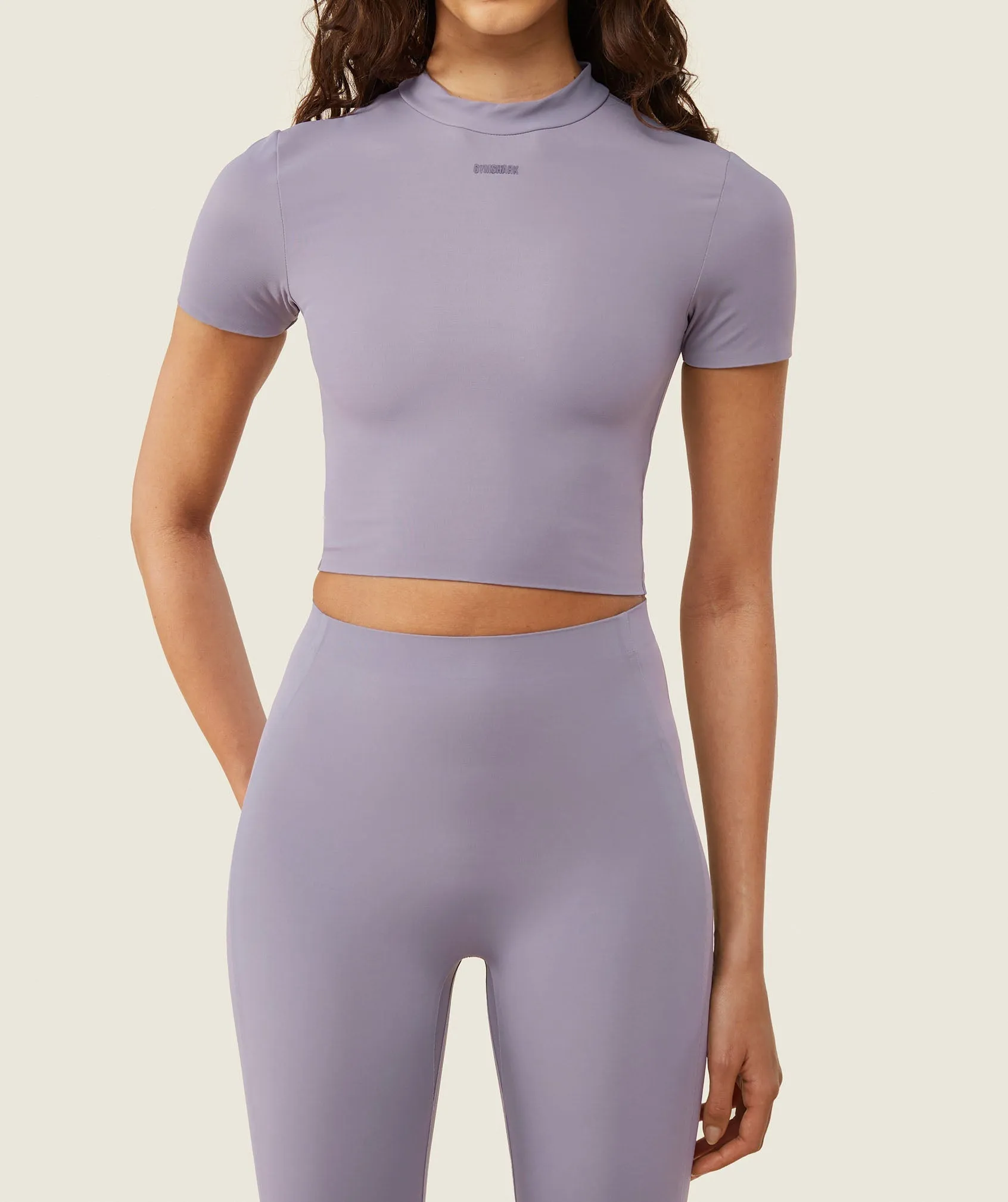 Gymshark everywear Cropped Active Tee - Fog Purple