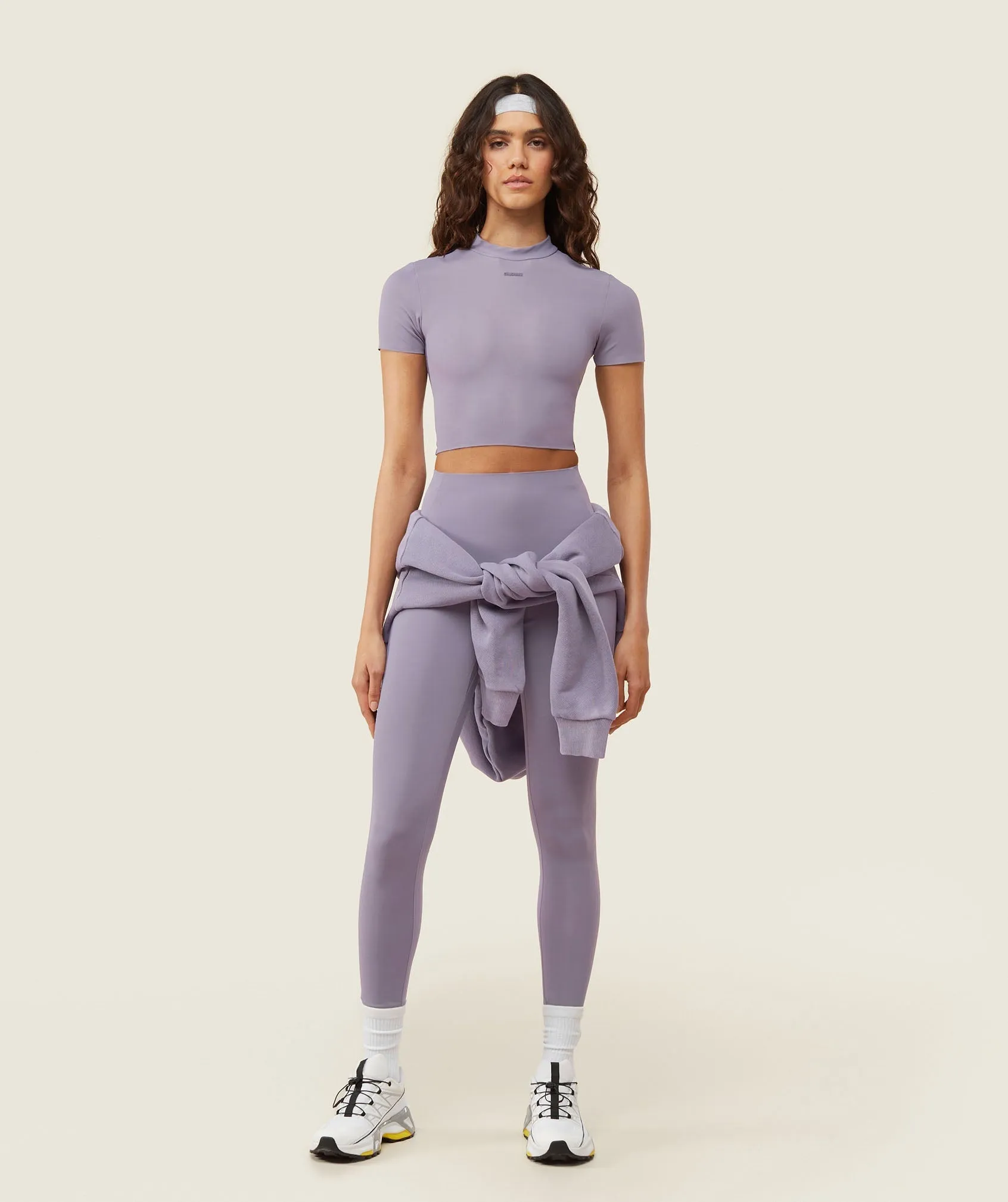 Gymshark everywear Cropped Active Tee - Fog Purple