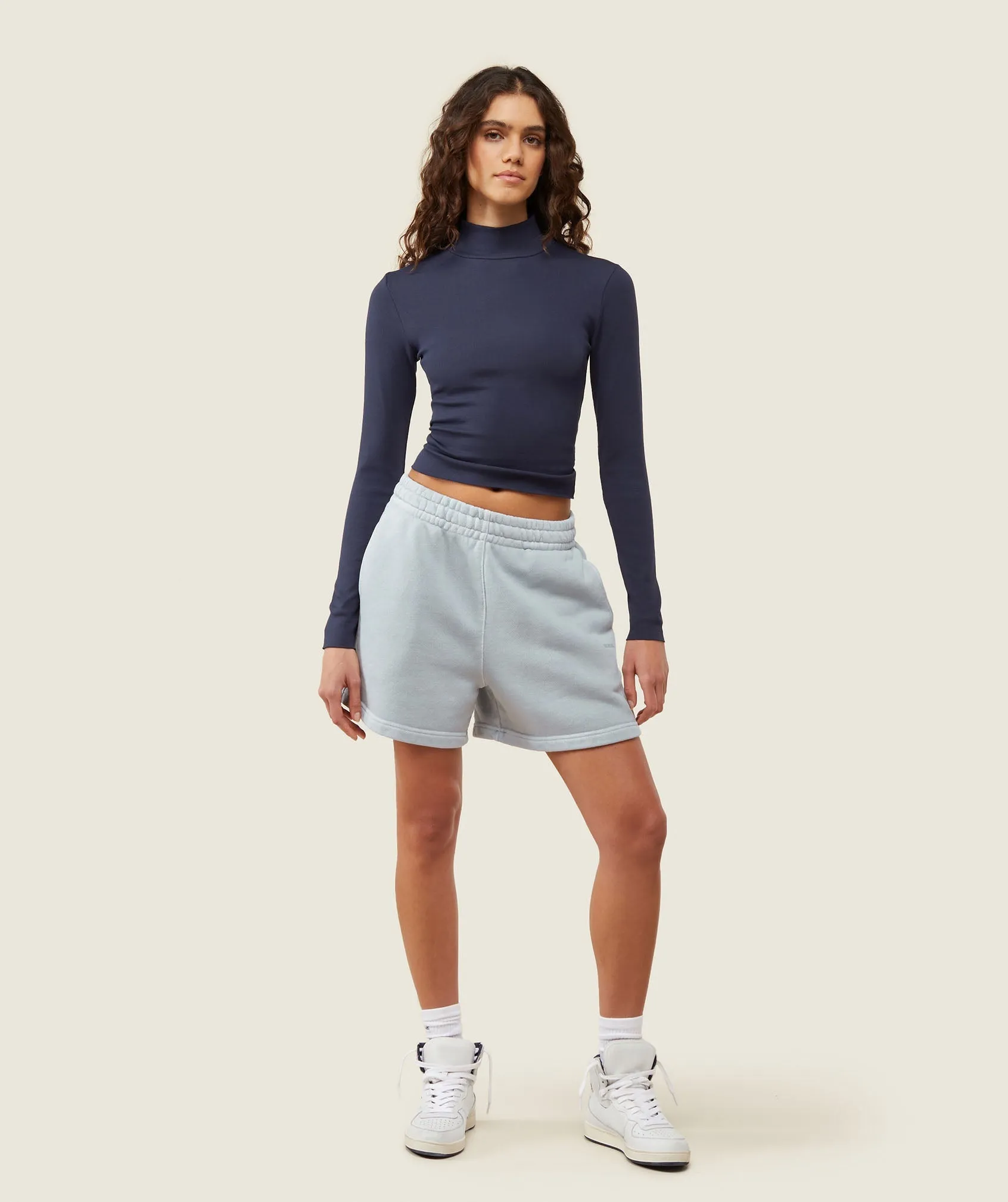 Gymshark everywear Long Sleeve Ribbed Turtle Neck - Heavy Blue
