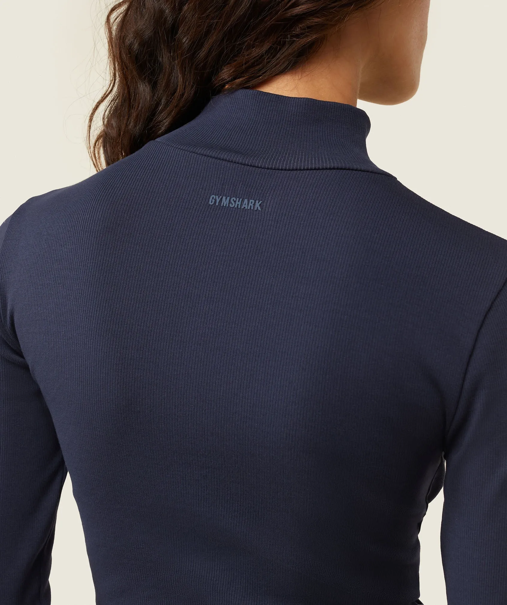Gymshark everywear Long Sleeve Ribbed Turtle Neck - Heavy Blue