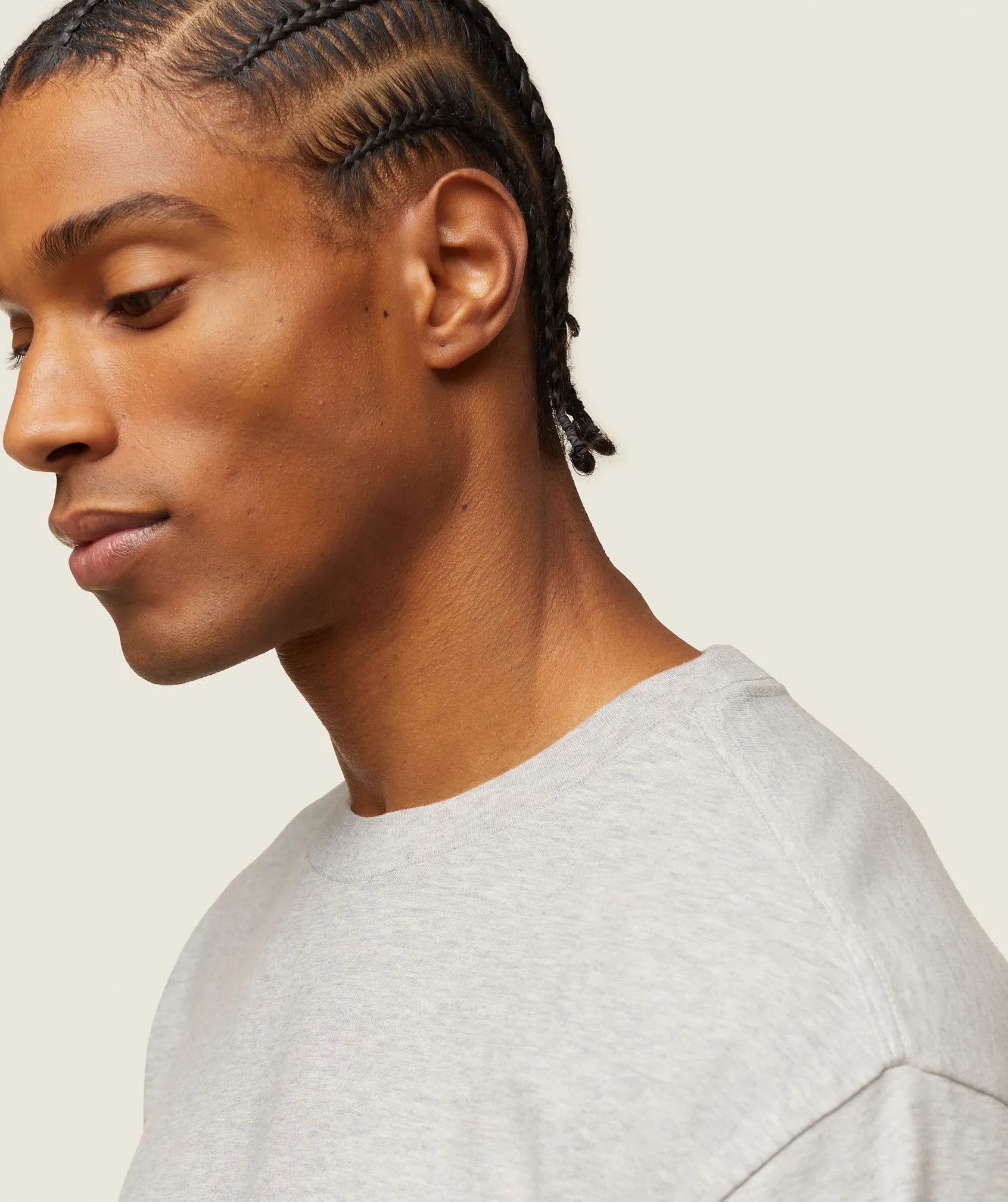 Gymshark everywear Relaxed Long Sleeve Tee - Light Grey Core Marl