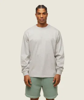 Gymshark everywear Relaxed Long Sleeve Tee - Light Grey Core Marl