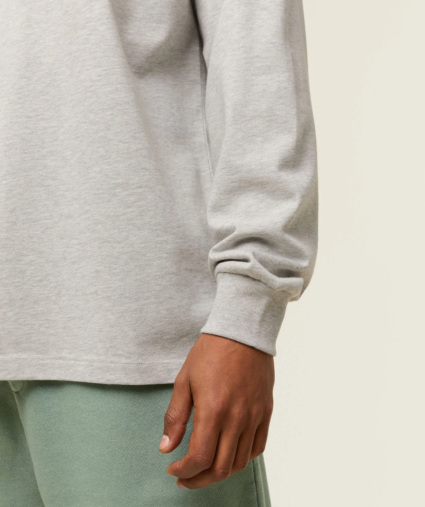 Gymshark everywear Relaxed Long Sleeve Tee - Light Grey Core Marl