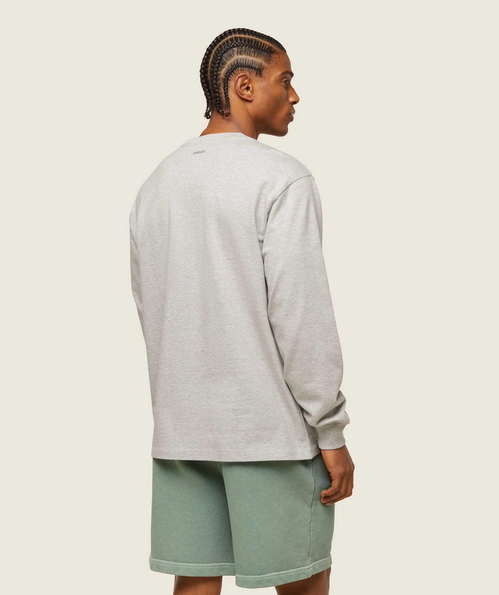 Gymshark everywear Relaxed Long Sleeve Tee - Light Grey Core Marl