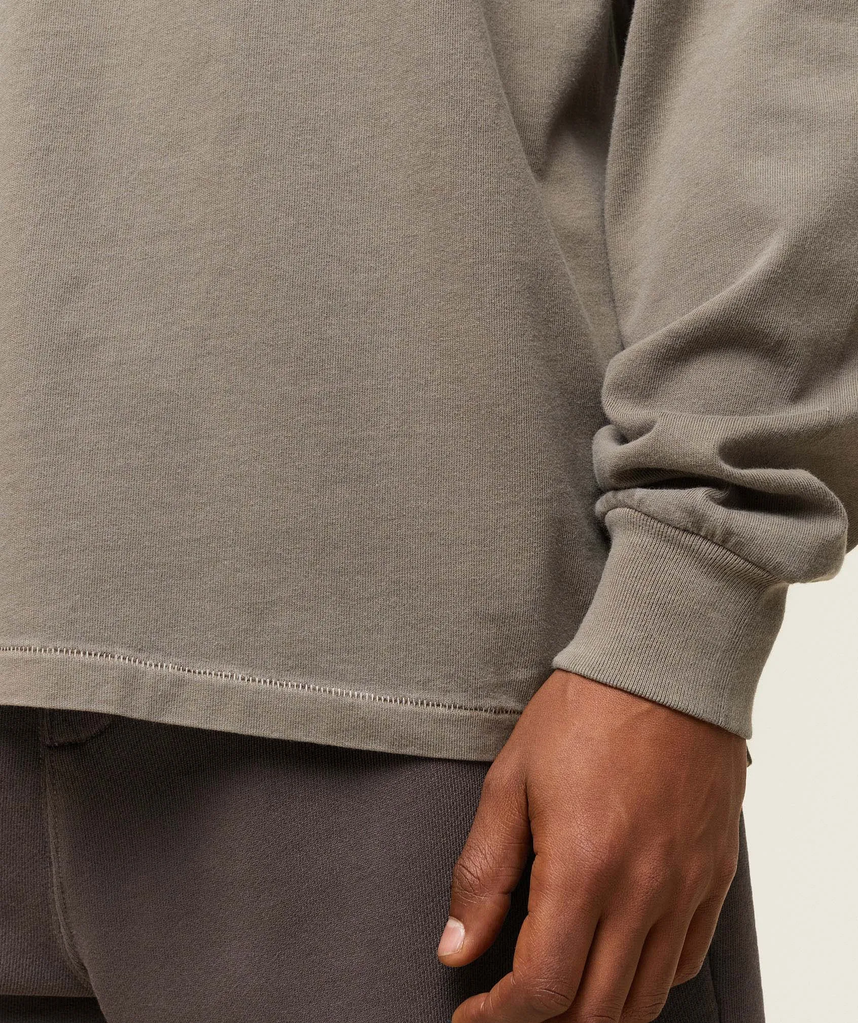 Gymshark everywear Relaxed Long Sleeve Tee - Linen Brown
