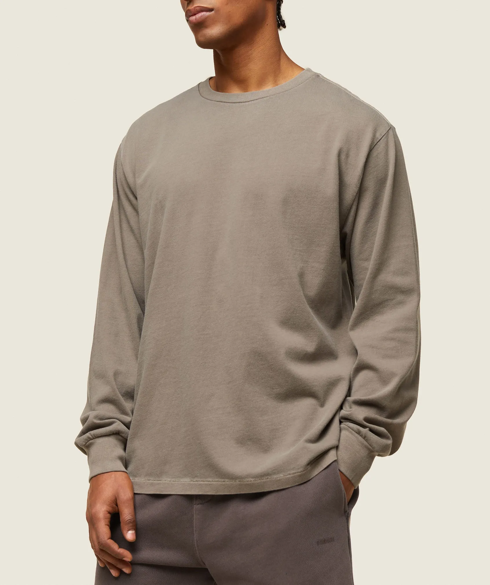 Gymshark everywear Relaxed Long Sleeve Tee - Linen Brown