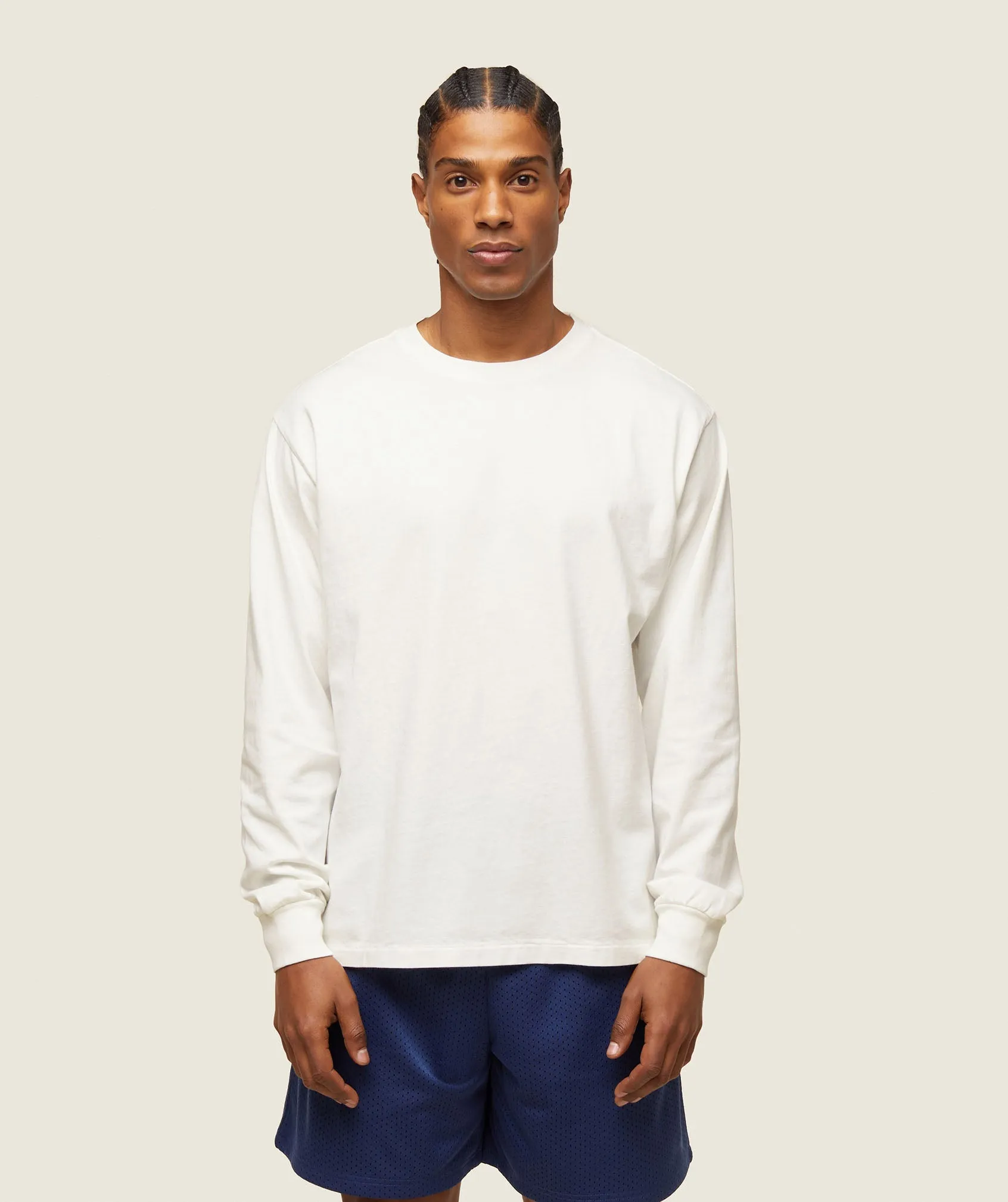 Gymshark everywear Relaxed Long Sleeve Tee - Soft White