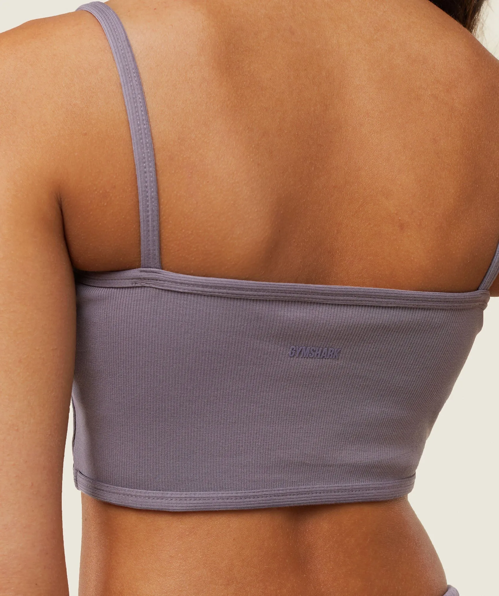 Gymshark everywear Ribbed Bandeau Bra - Fog Purple