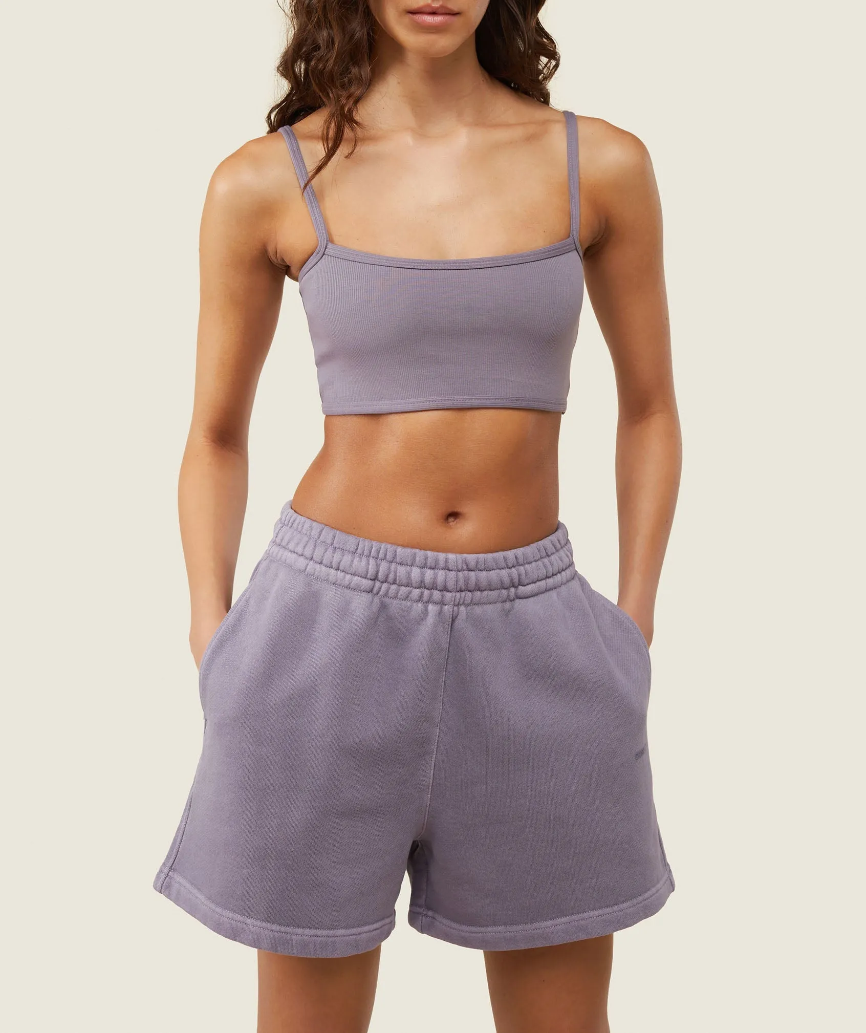 Gymshark everywear Ribbed Bandeau Bra - Fog Purple